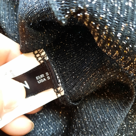 Shein sheer crop top with silver sparkles size S - Picture 7 of 11